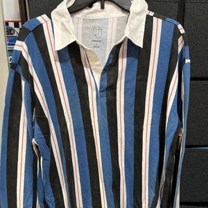 Men's Target Original Use Long Sleeve Collared Button Striped Shirt Used Large
